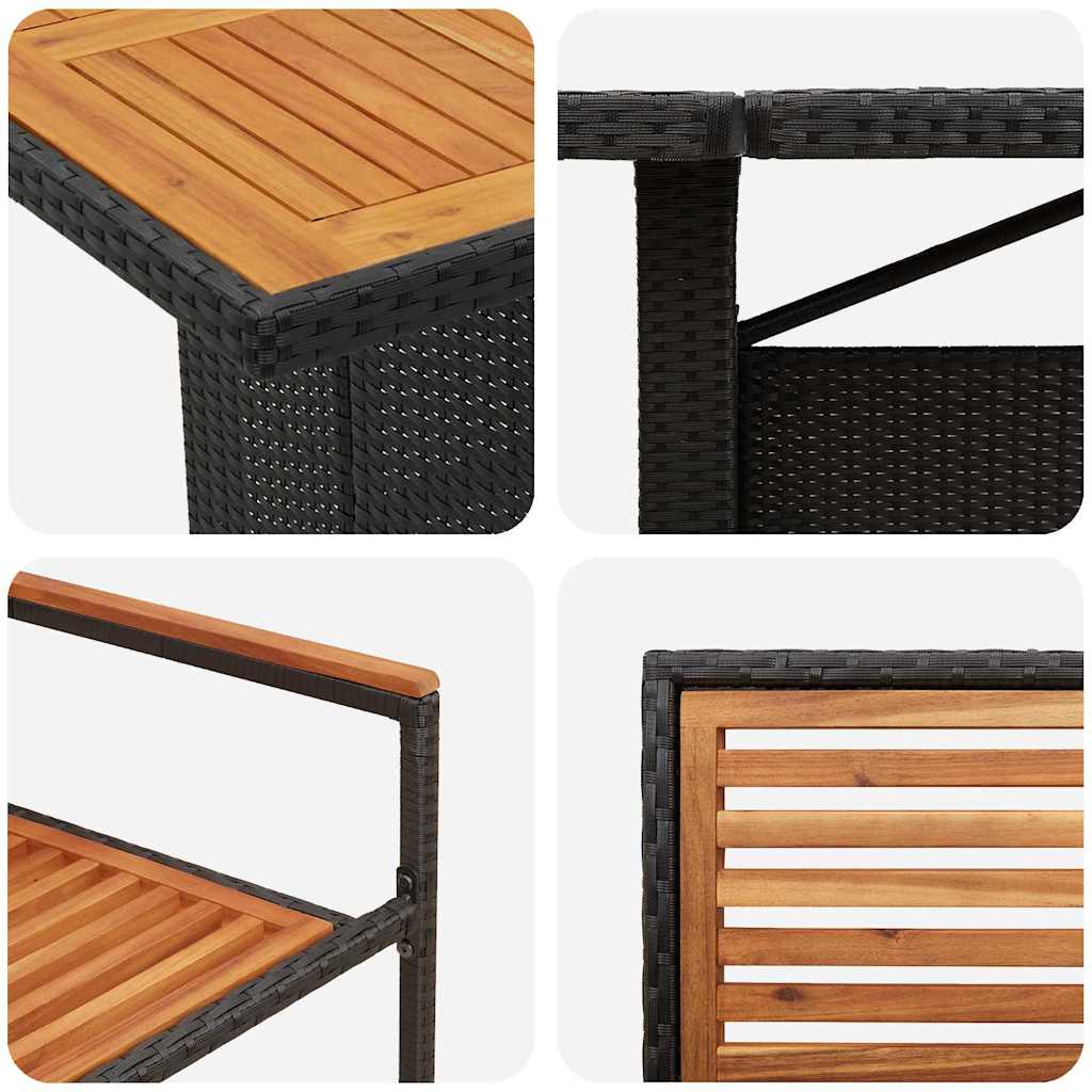 Conjunto De Comedor De Jardín 9 Pcs Y Marrón