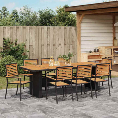 Conjunto De Comedor De Jardín 9 Pcs Y Marrón