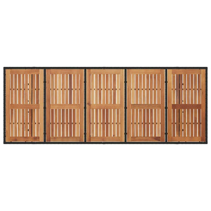 Conjunto De Comedor De Jardín 9 Pcs Y Marrón