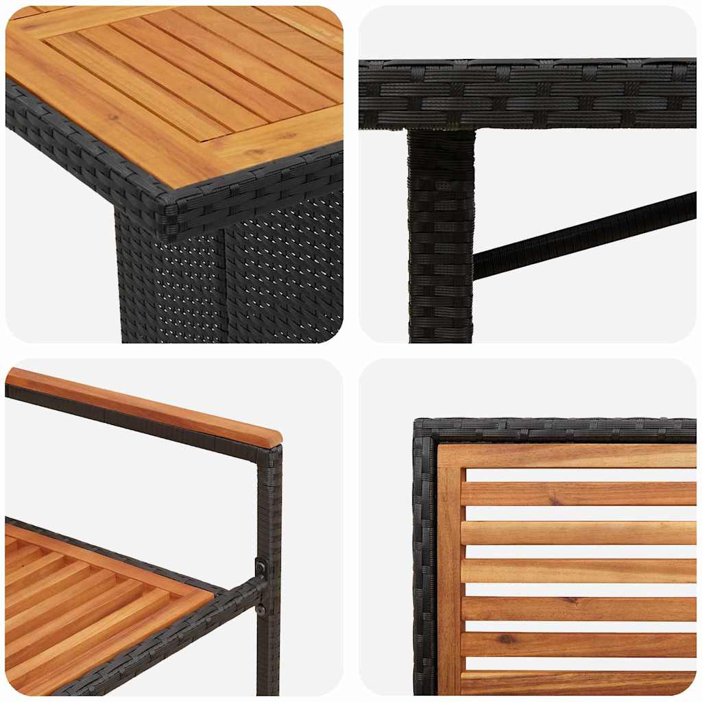 Conjunto De Comedor De Jardín 9 Pcs Y Marrón