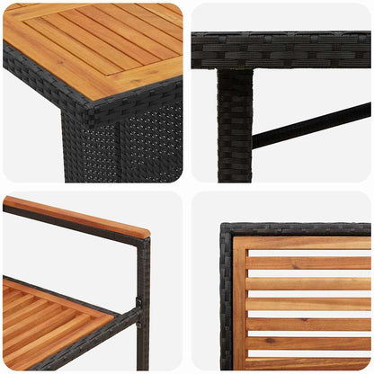 Conjunto De Comedor De Jardín 9 Pcs Y Marrón