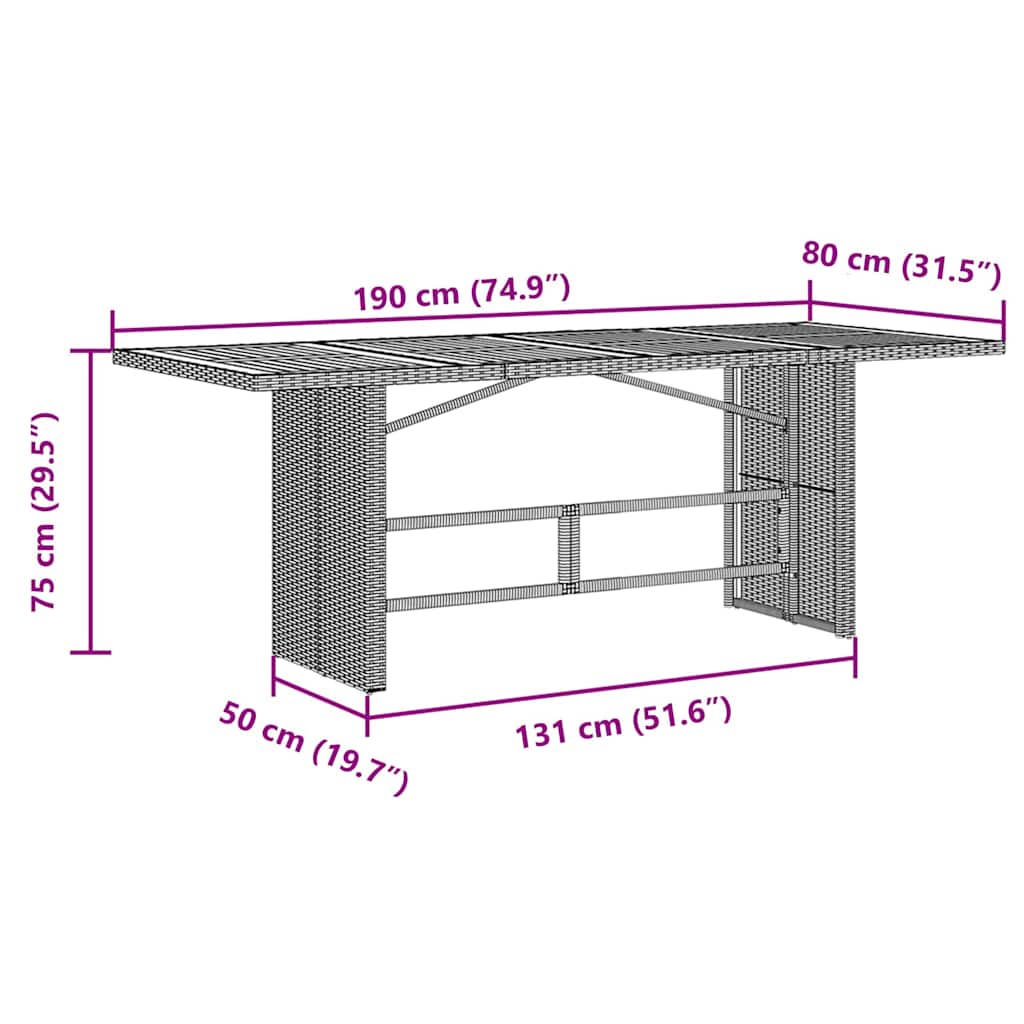 Conjunto De Comedor De Jardín 9 Pcs Y Marrón