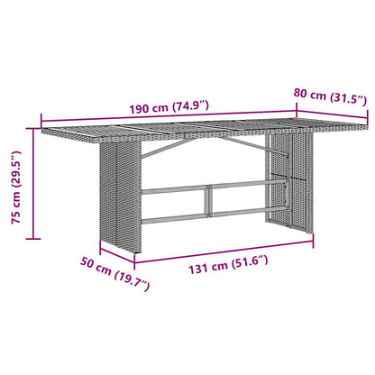 Conjunto De Comedor De Jardín 9 Pcs Y Marrón