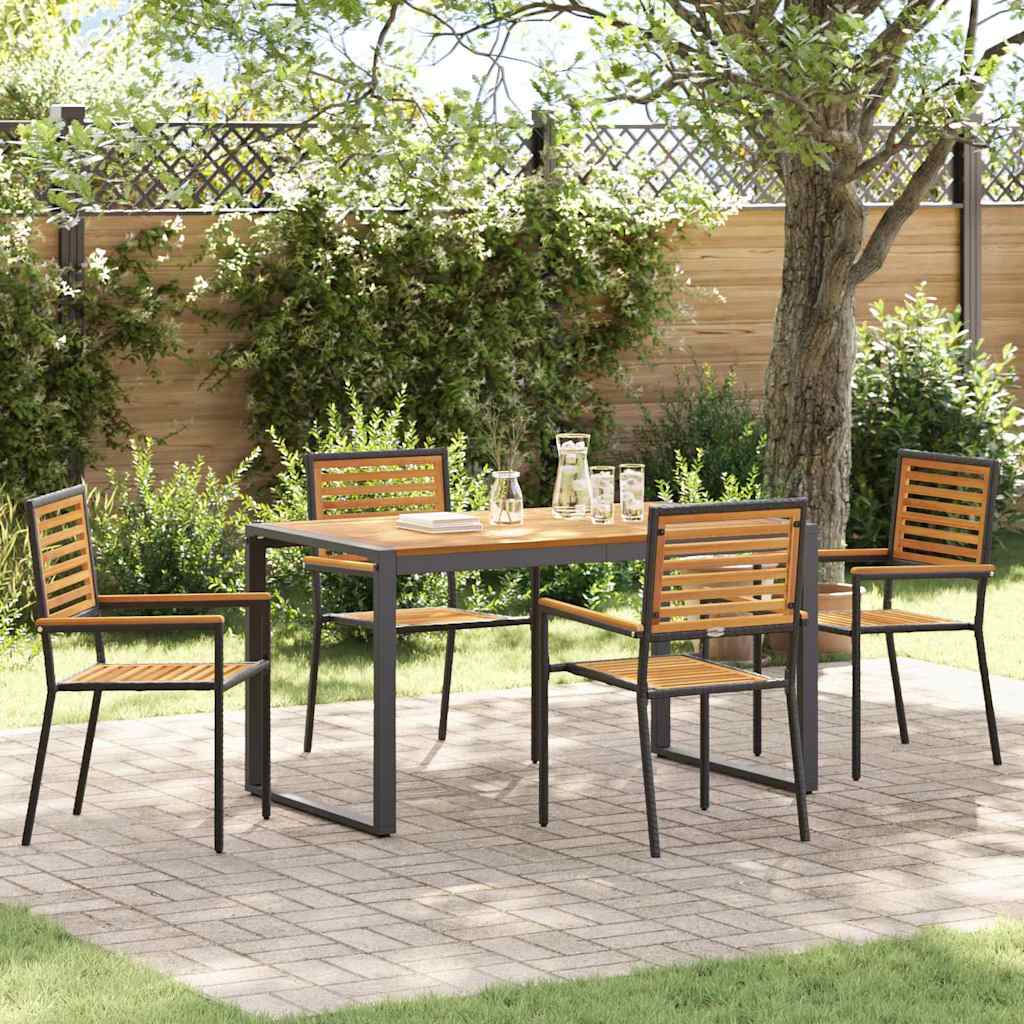 Conjunto De Comedor De Jardín 9 Pcs Y Marrón