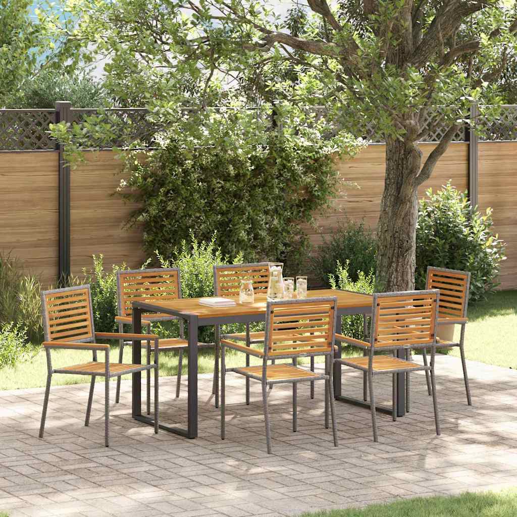 Conjunto De Comedor De Jardín 9 Pcs Y Marrón
