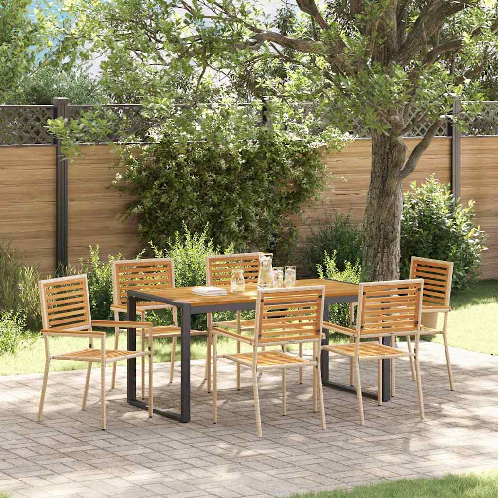 Conjunto De Comedor De Jardín 9 Pcs Y Marrón