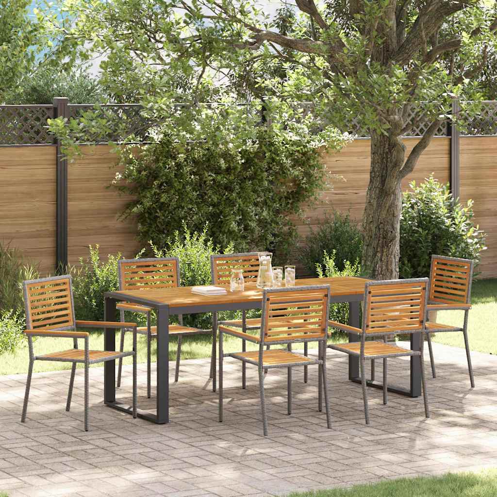 Conjunto De Comedor De Jardín 9 Pcs Y Marrón