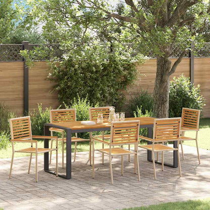 Conjunto De Comedor De Jardín 9 Pcs Y Marrón