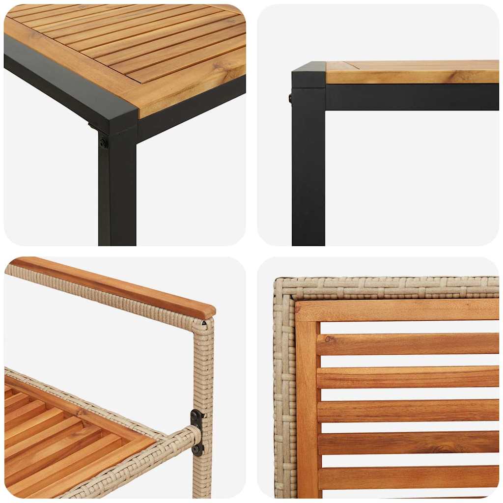 Conjunto De Comedor De Jardín 9 Pcs Y Marrón