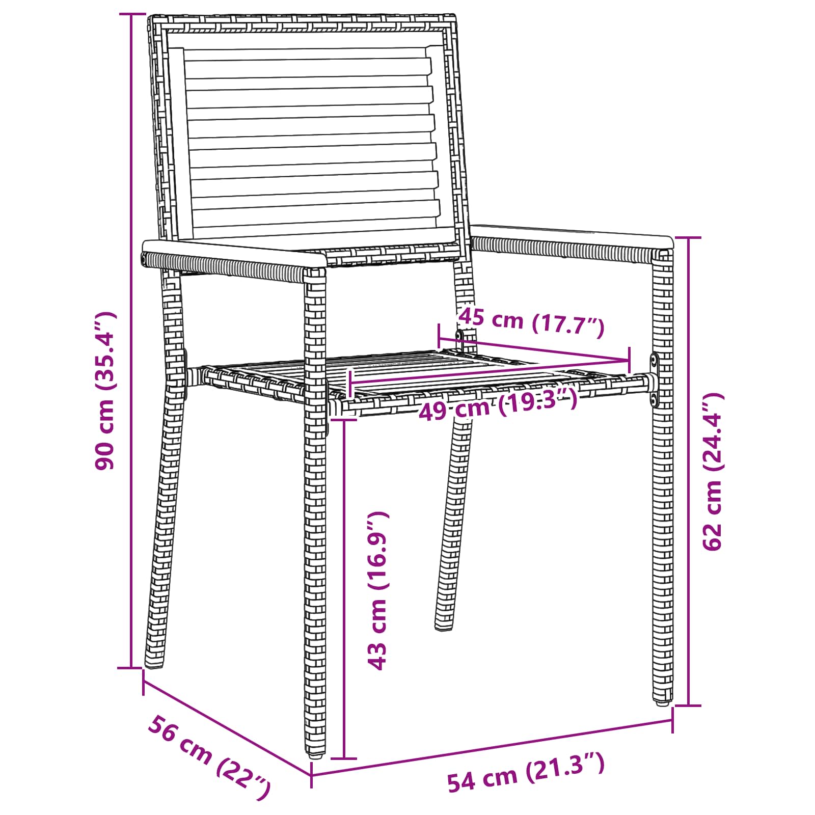 Conjunto De Comedor De Jardín 9 Pcs Y Marrón