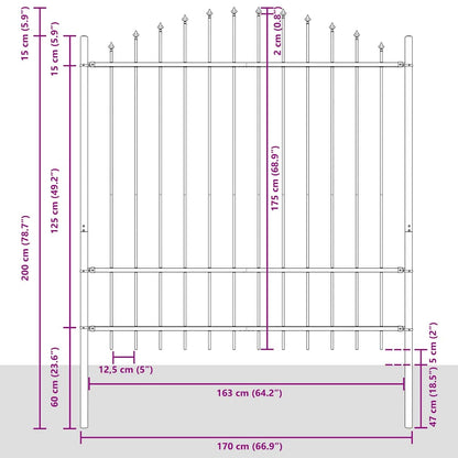 Valla De Jardín 5 Pcs 170 X 215 Cm