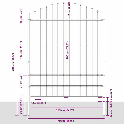 Valla De Jardín 6 Pcs 170 X 225 Cm