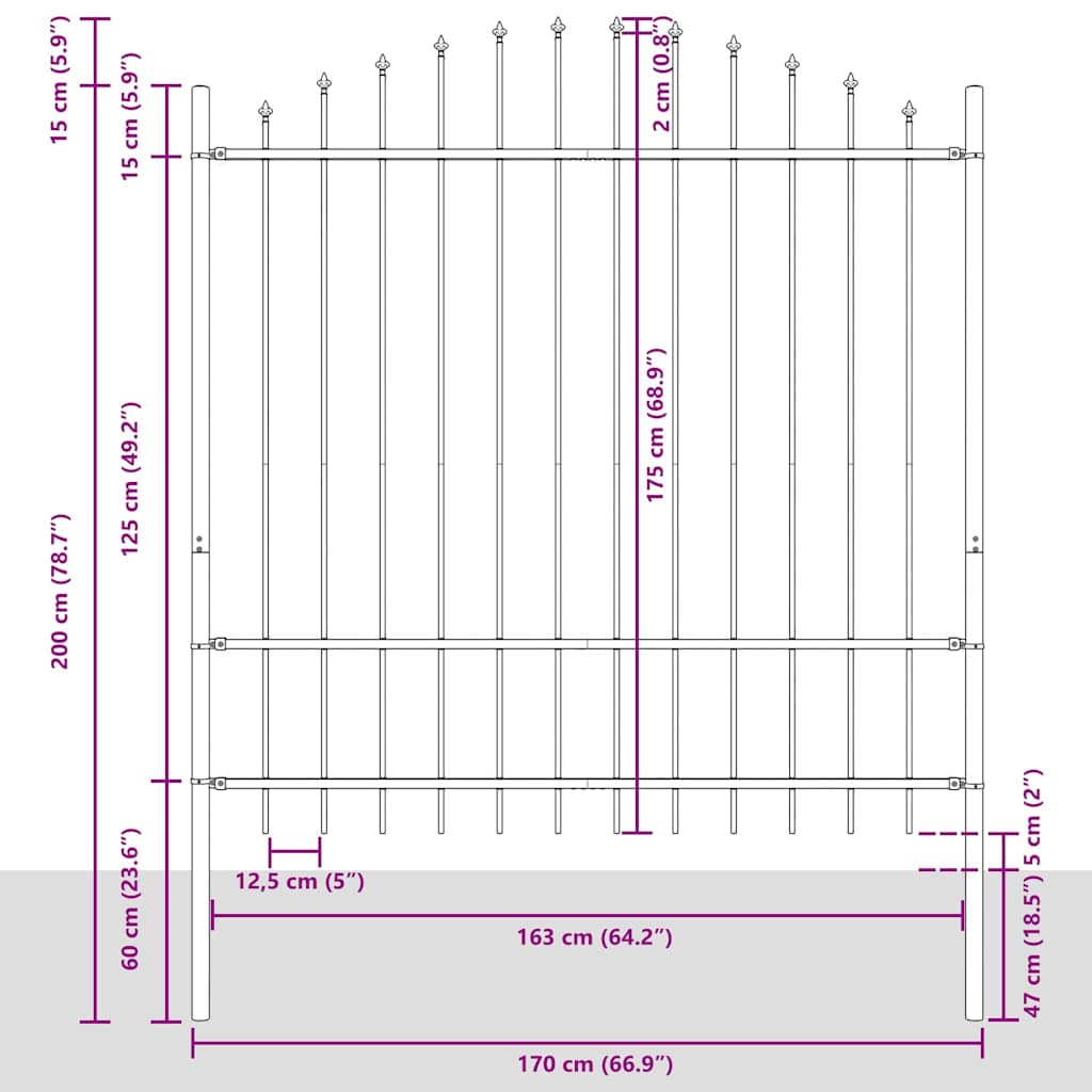 Valla De Jardín 7 Pcs 170 X 215 Cm