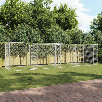 Jaula Para Perro Plateado 200 X 200 X 200 Cm Acero Galvanizado