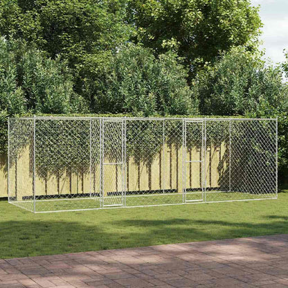Jaula Para Perro Plateado 200 X 200 X 200 Cm Acero Galvanizado