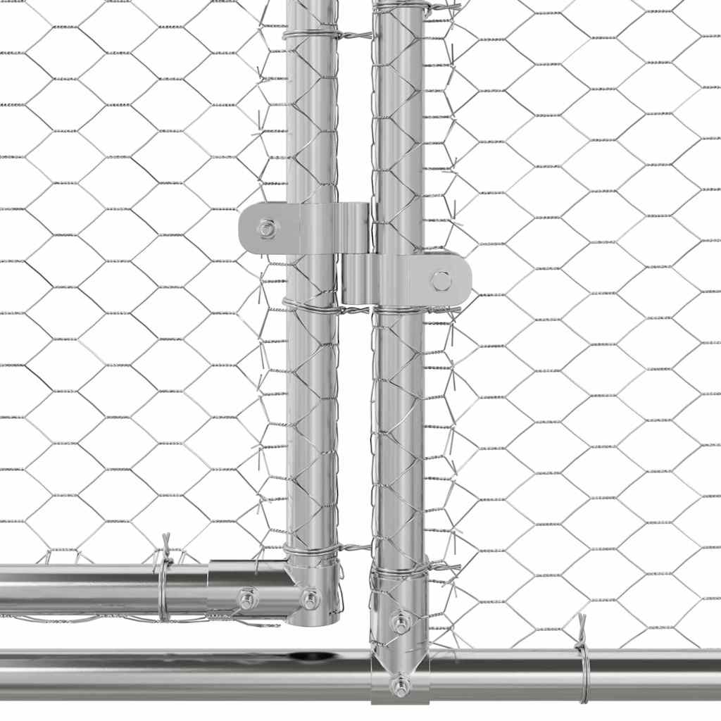 Jaula Para Pollos 3 Pcs Plateado 600 X 200 X 200 Cm Acero Y Pe