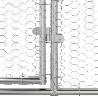 Jaula Para Pollos 3 Pcs Plateado 600 X 200 X 200 Cm Acero Y Pe