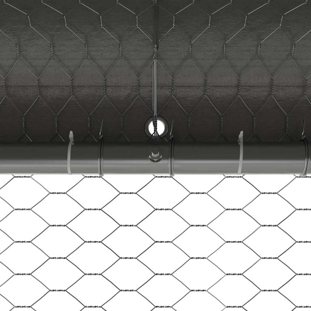 Jaula Para Pollos 3 Pcs Plateado 600 X 200 X 200 Cm Acero Y Pe