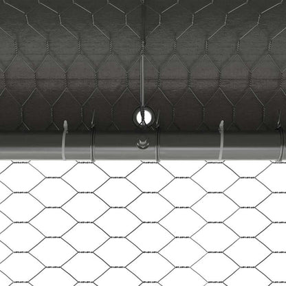 Jaula Para Pollos 3 Pcs Plateado 600 X 200 X 200 Cm Acero Y Pe
