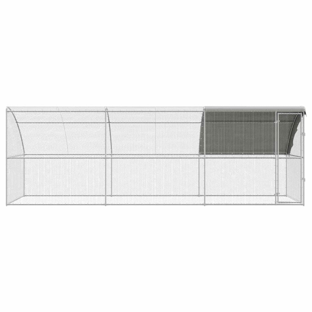 Jaula Para Pollos 3 Pcs Plateado 600 X 200 X 200 Cm Acero Y Pe