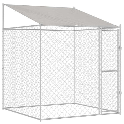 Jaula Para Perro Con Techo Plateado 200 X 200 X 258 Cm