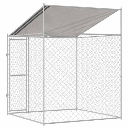 Jaula Para Perro Con Techo Plateado 200 X 200 X 258 Cm