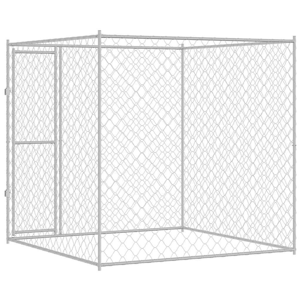 Jaula Para Perro Plateado 200 X 200 X 200 Cm Acero Galvanizado