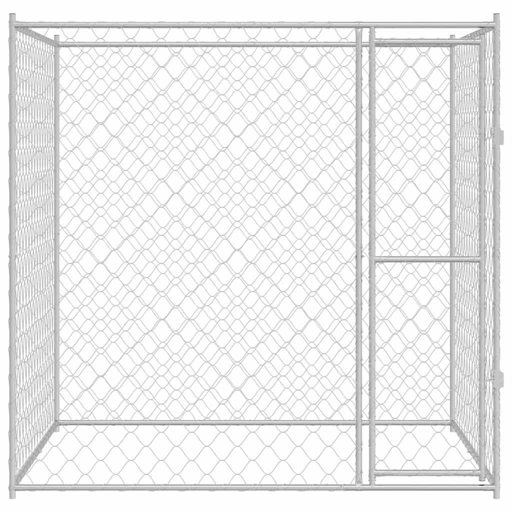 Jaula Para Perro Plateado 200 X 200 X 200 Cm Acero Galvanizado
