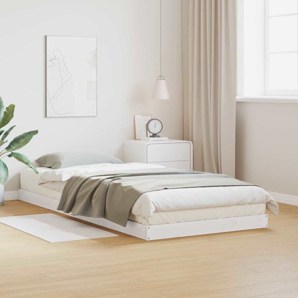 Estructura De Cama Sin Colchón Madera Maciza Marrón