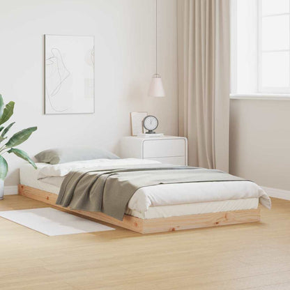 Estructura De Cama Sin Colchón Madera Maciza Marrón