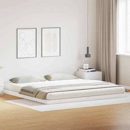 Estructura De Cama Sin Colchón Madera Maciza Marrón