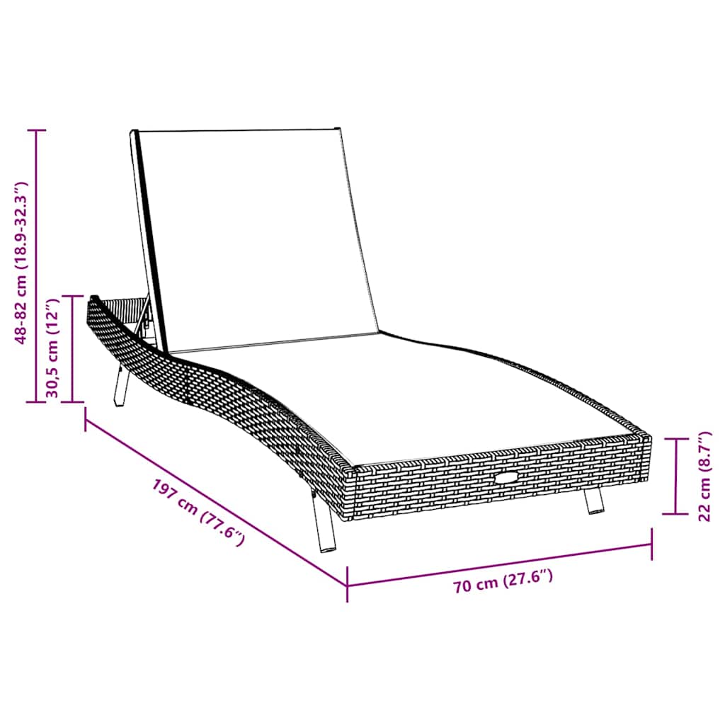 Tumbona 2 Pcs Ratán Sintético