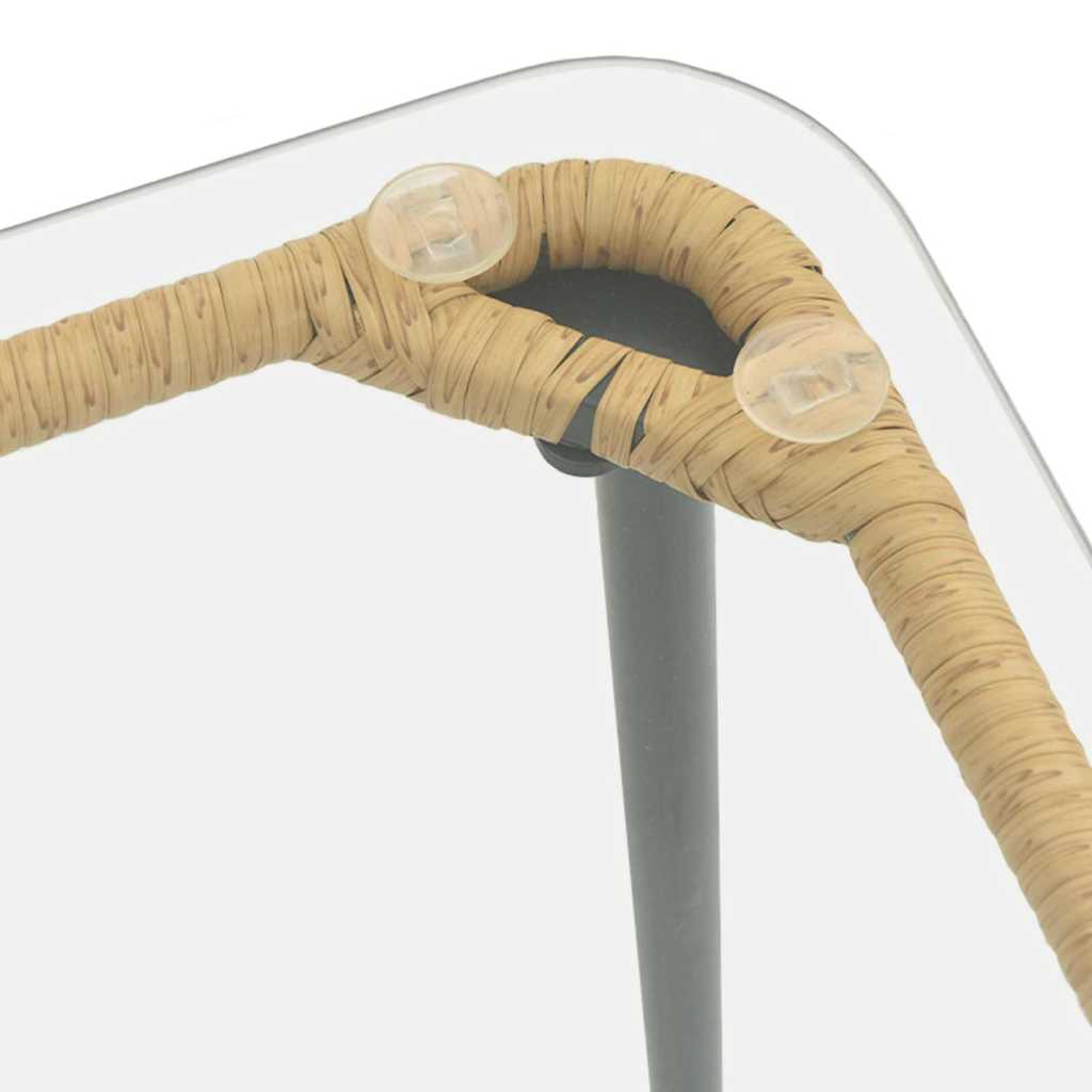 Mesa De Jardín 80 X 40 X 45 Cm Ratán Sintético
