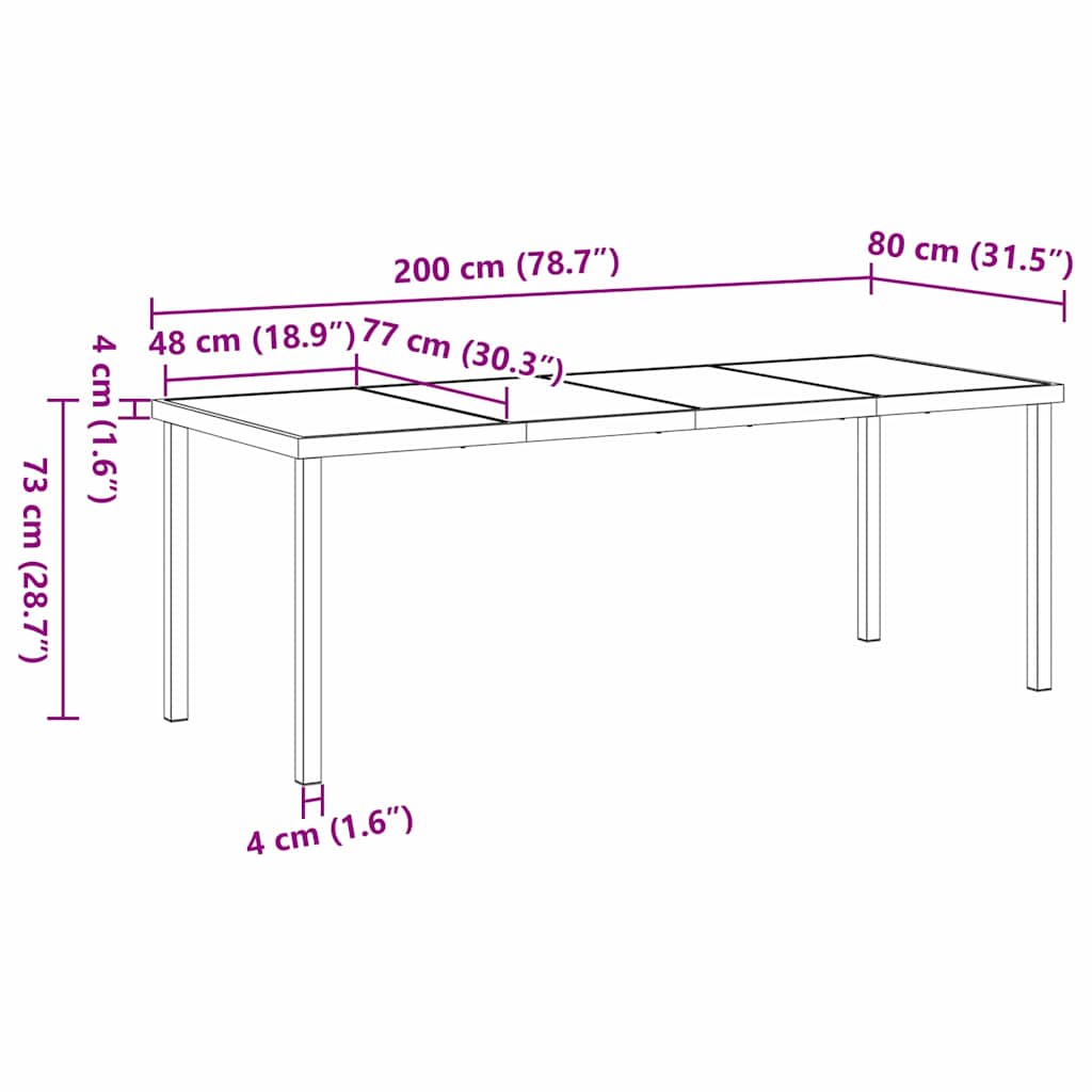 Mesa De Jardín Negro Metal