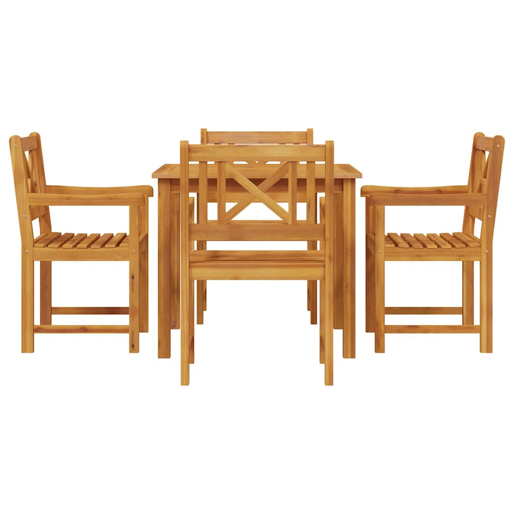 Conjunto De Comedor De Jardín 5 Pcs Marrón