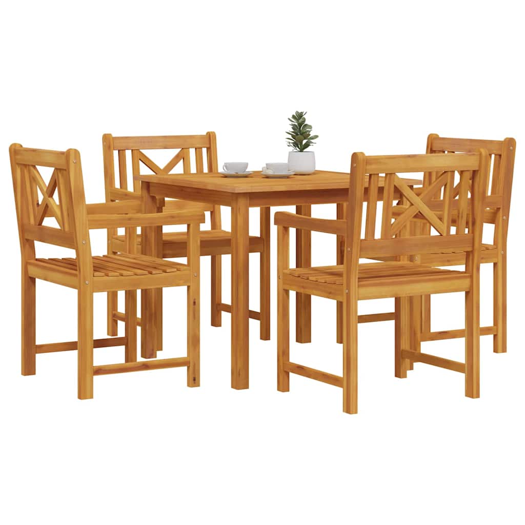 Conjunto De Comedor De Jardín 5 Pcs Marrón