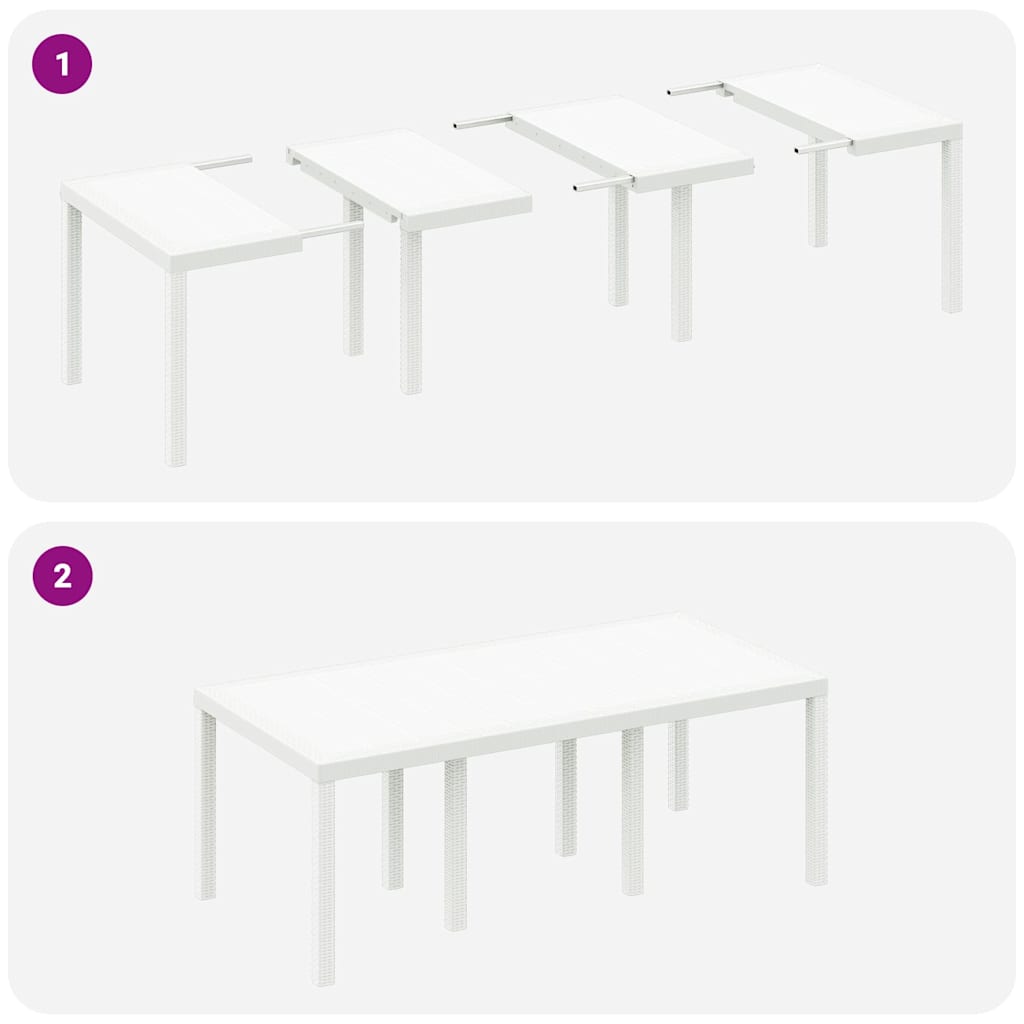 Mesa De Jardín 200 X 100 X 73 Cm Ratán Sintético