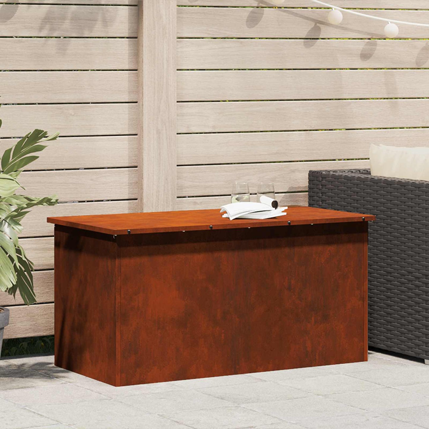 Caja De Almacenamiento Exterior Plateado