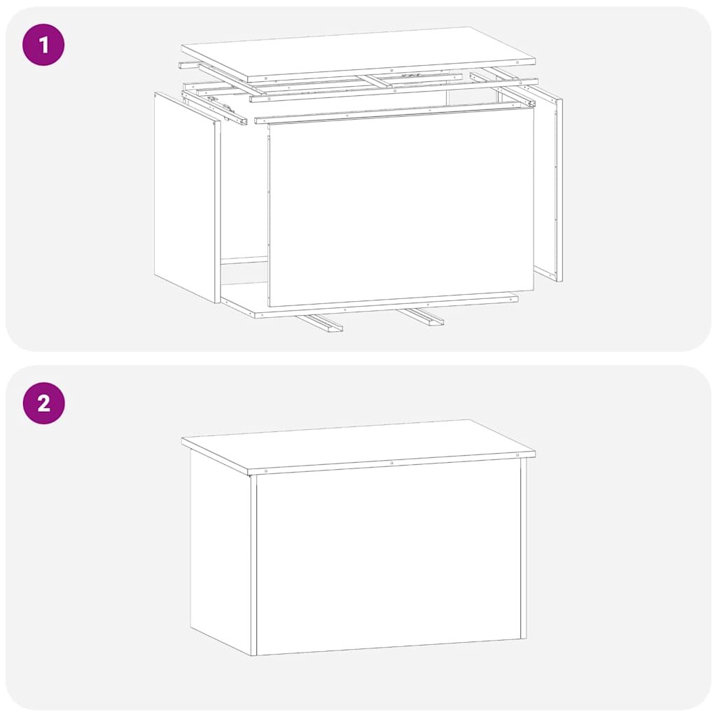 Caja De Almacenamiento Exterior 80 X 50,5 X 50 Cm Acero