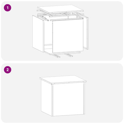 Caja De Almacenamiento Exterior 55 X 50,5 X 50 Cm Acero