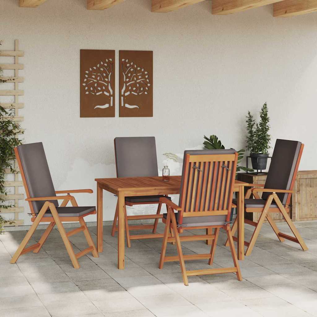 Silla De Jardín 4 Pcs Marrón Y 57 X 71.5 X 104 Cm