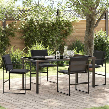 Conjunto De Comedor De Jardín 9 Pcs Negro 200 X 80 X 73 Cm