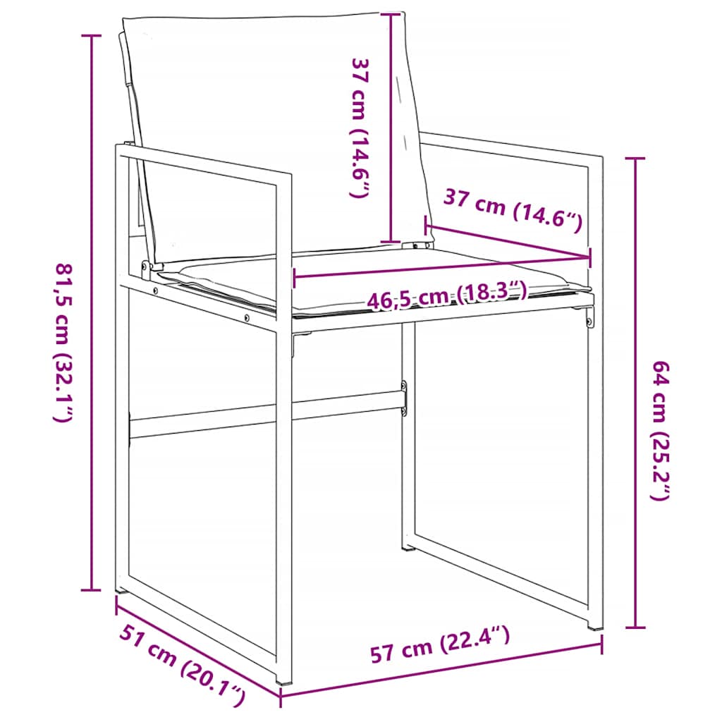 Conjunto De Comedor De Jardín 9 Pcs Negro 200 X 80 X 73 Cm
