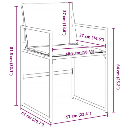 Conjunto De Comedor De Jardín 9 Pcs Negro 200 X 80 X 73 Cm