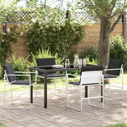 Conjunto De Comedor De Jardín 9 Pcs Negro 200 X 80 X 73 Cm