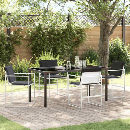 Conjunto De Comedor De Jardín 9 Pcs Negro 200 X 80 X 73 Cm