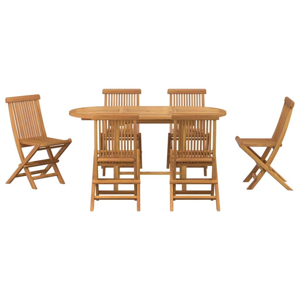 Conjunto De Comedor De Jardín 7 Pcs Marrón