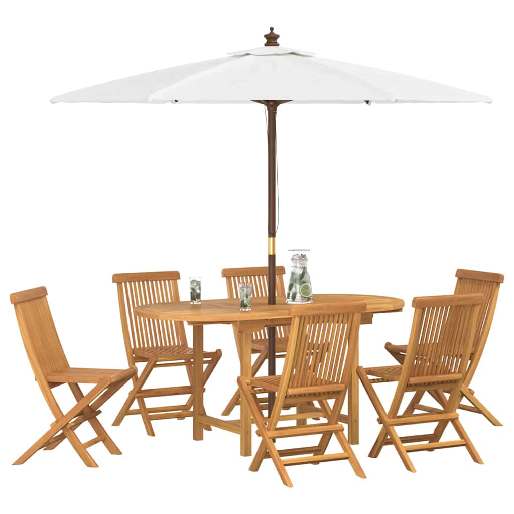 Conjunto De Comedor De Jardín 7 Pcs Marrón