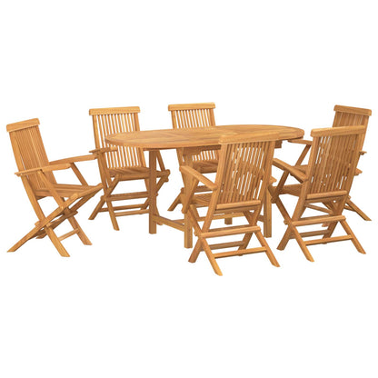 Conjunto De Comedor De Jardín 7 Pcs Marrón