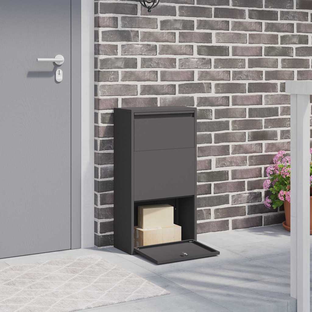 Caja De Entrega De Paquetes Con Puerta Plateado 44 X 22 X 82 Cm